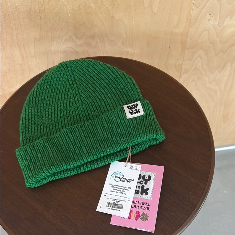 Lucy & Yak Green Knit Beanie Hat